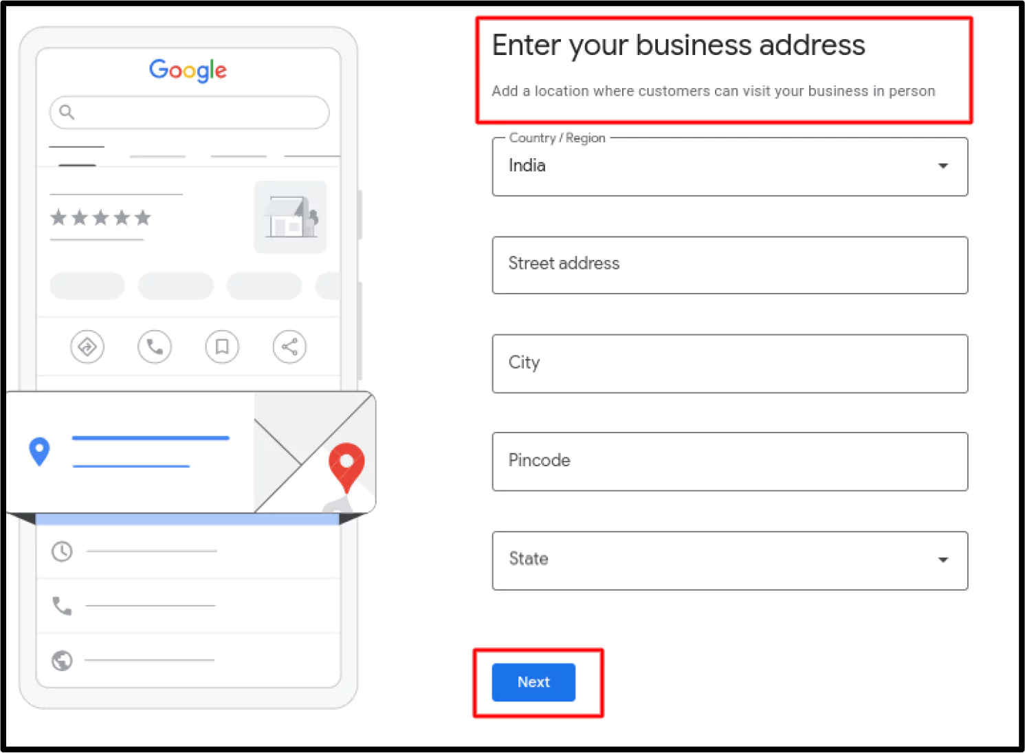 business address
